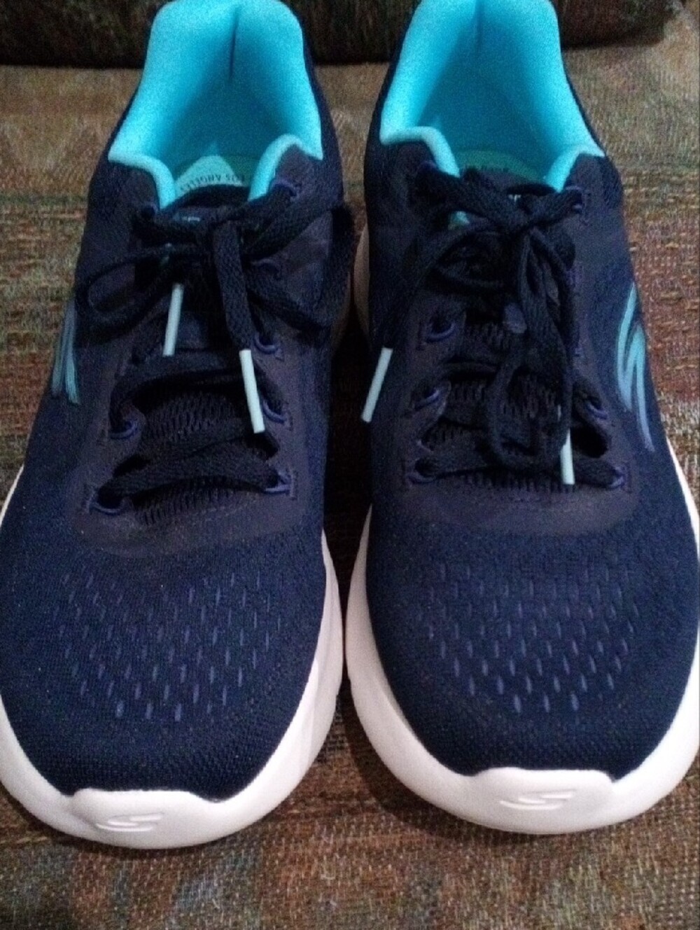 Skechers Navy Athletic Sneakers with Teal Lining - Picture 5 of 9